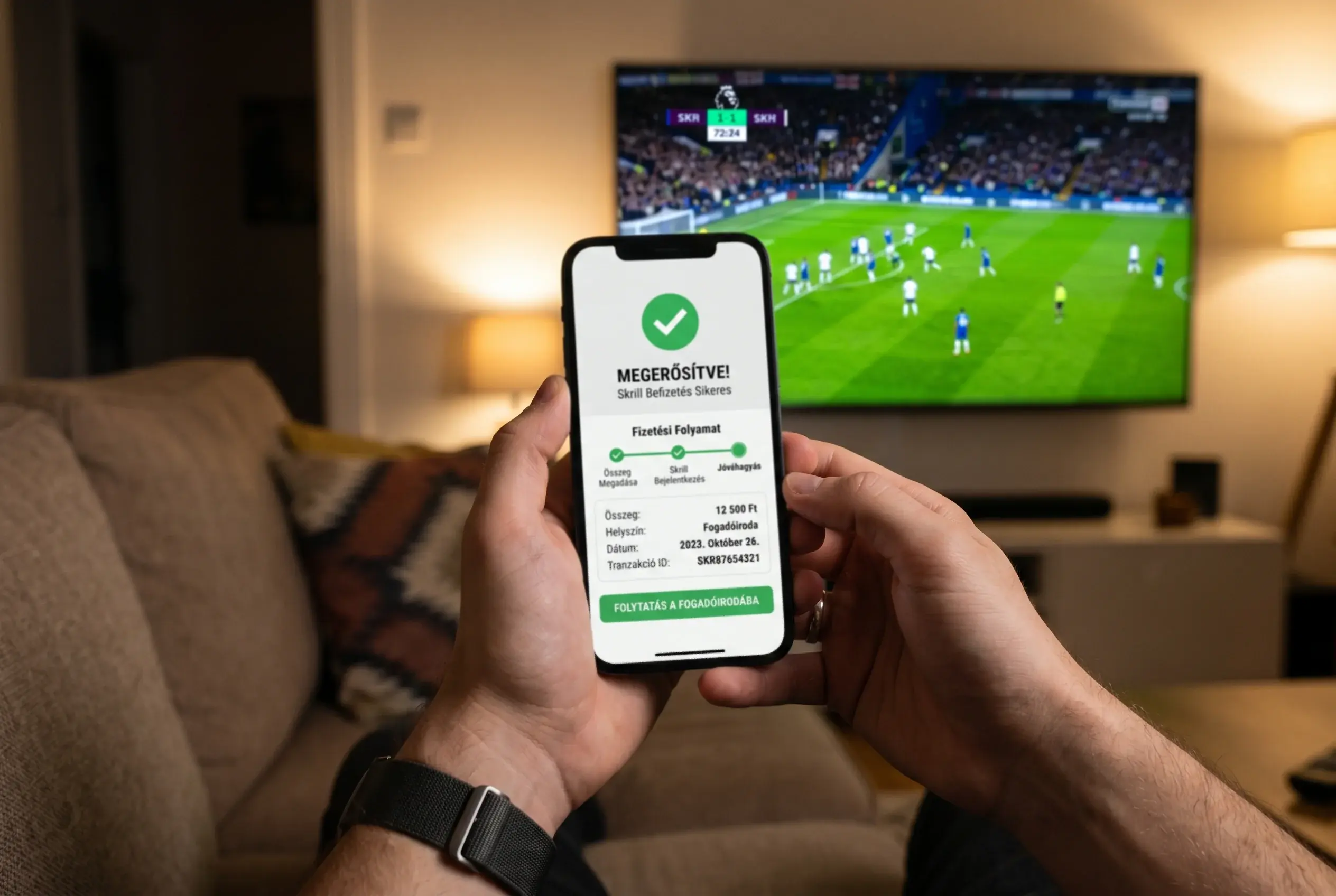 Skrill e-pénztárca sportfogadási áttekintés, amely bemutatja az alkalmazás felületét és a tranzakciós lehetőségeket